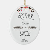 Aangepast jaar van persoonlijke broer tot oomst keramisch ornament (Rechts)