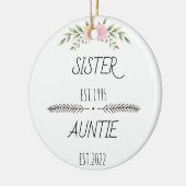 Aangepast jaar voor aangepaste zuster Auntie Est,  Keramisch Ornament (Links)