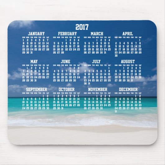 Aangepast jaarrooster 2017 Muismat strand (Voorkant)