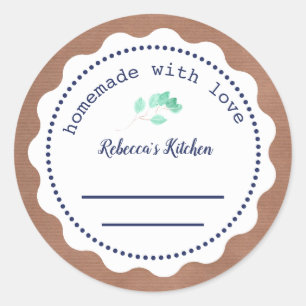 Aangepast jam Canning Homemade met liefde Ronde Sticker