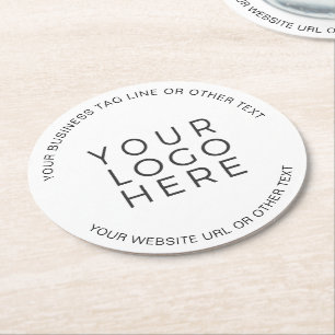 Aangepast Je aangepaste zakelijke Logo toevoegen Ronde Kartonnen Onderzetter
