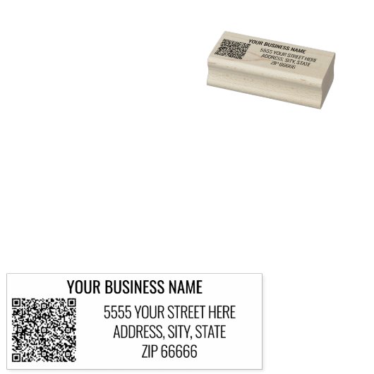 Aangepast je QR-code Adres Rubber Stempel (Gestempeld)