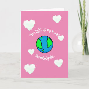 Aangepast Je verlicht mijn wereld Valentijnsdag Lo Notitiekaartje