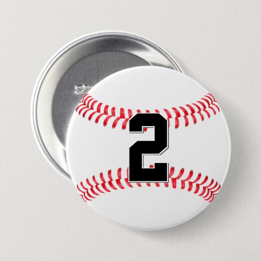 Aangepast Jersey nummer van Baseball Player / teks Ronde Button 7,6 Cm (Voorkant /achterkant)