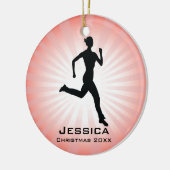 Aangepast Jogger Runner-Ornament Keramisch Ornament (Links)