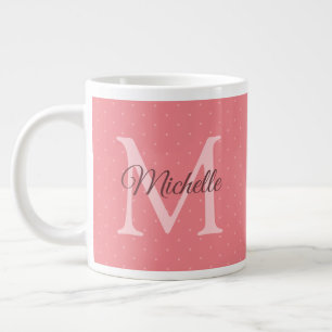 Aangepast Jouw naam Initiaal Monogram Charisma Red Extra Grote Beker