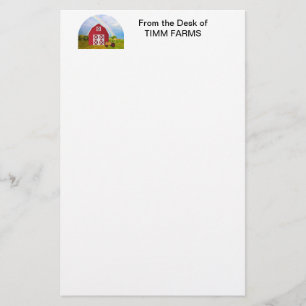 Aangepast Jouw naam Red Barn Blue Sky Briefpapier