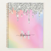 Aangepast Jouw naam Script Silver Glitter Drivers  Planner (Voorkant)