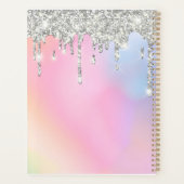 Aangepast Jouw naam Script Silver Glitter Drivers Planner (Achterkant)