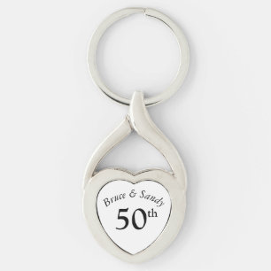Aangepast Jubileum stijlvol en chique zwart letter Sleutelhanger