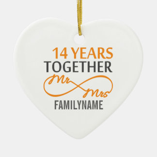 Aangepast Jubileum voor de heer en mevrouw 14de Keramisch Ornament