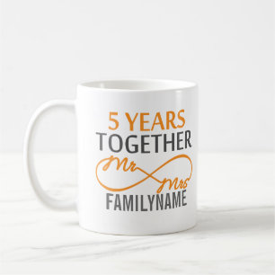 Aangepast Jubileum voor de heer en mevrouw 5de Koffiemok