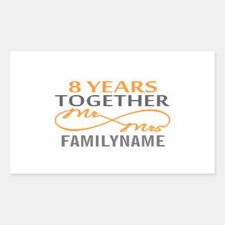 Aangepast Jubileum voor de heer en mevrouw 8h Rechthoekige Sticker
