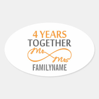 Aangepast Jubileum voor de heer en mevrouw Vierde Ovale Sticker