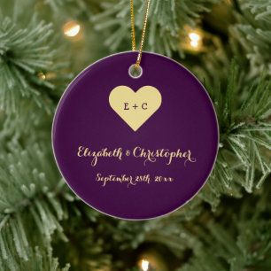 Aangepast Jubileum voor hartweduwen Ons eerste huw Keramisch Ornament