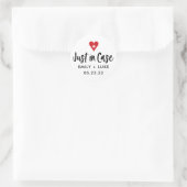 Aangepast 'Just in Case' Huwelijksherstelkit  Ronde Sticker (Tas)
