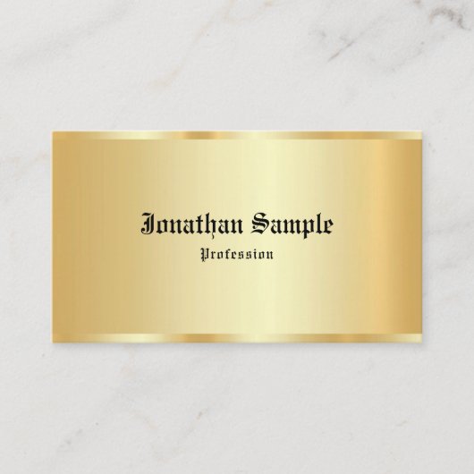 Aangepast kalligrafiekscript Faux Gold Luxury Temp Visitekaartje (Voorkant)