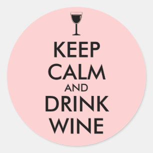 Aangepast kalm houden en Drinken Ronde Sticker