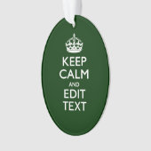 Aangepast kalm houden en groen Jouw tekst decor Ornament (voorkant)