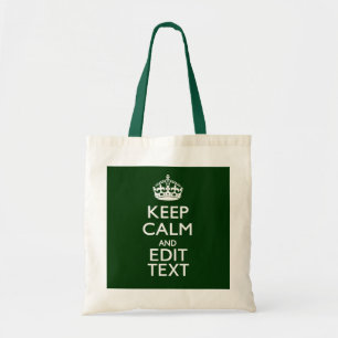 Aangepast kalm houden en Jouw tekst hebben op groe Tote Bag