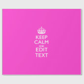 Aangepast kalm houden en roze Jouw tekst-decor Cadeaupapier (Vlak)