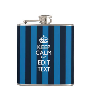 Aangepast kalm houden op blauw Stripes-decor Heupfles