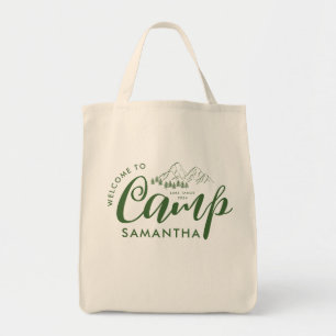 Aangepast Kamp Bachelorette Feestje Modern Rustiek Tote Bag