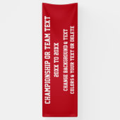 Aangepast kampioenschap banners UW KLEUREN en TEKS (Verticaal)