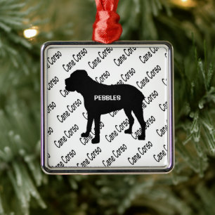 Aangepast kanaaltje Corso Dog Silhouette Metalen Ornament