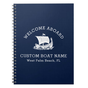 Aangepast kapitein boot scheepslogo marine notitieboek