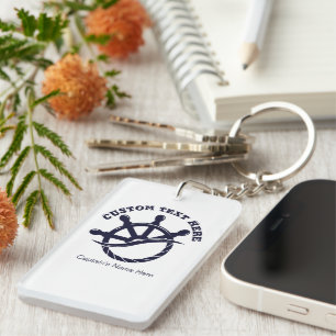 Aangepast kapiteinsschip Nautisch cadeau Sleutelhanger