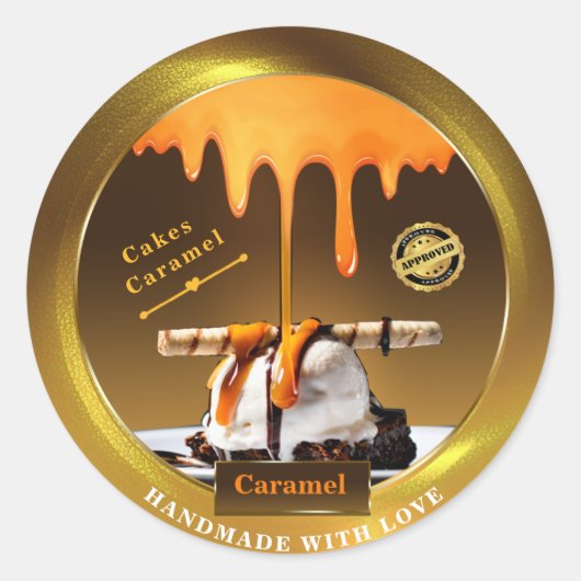 aangepast karameletiket ronde sticker (Voorkant)