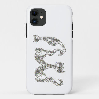 Aangepast katmonogram lettertype metallisch parela iPhone 11 hoesje