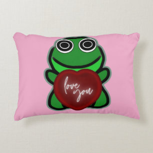 Aangepast Kawaii Kikker Hart Cadeau voor Jou Accent Kussen
