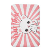Aangepast Kawaii White Kitten afspelen Badmat (Voorkant Verticaal)