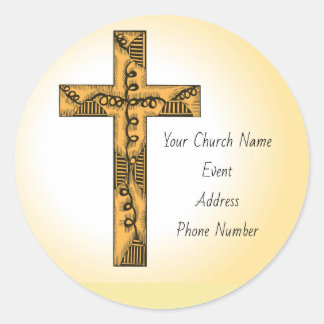 Aangepast kerkevenement ronde sticker