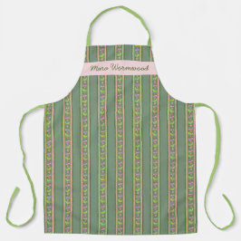 Aangepast Kersen Lime Ditsy Bloem stripe Schort