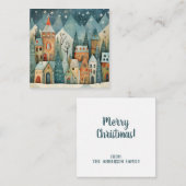 Aangepast Kerst Dorp Notitiekaartje (Voorkant / Achterkant)