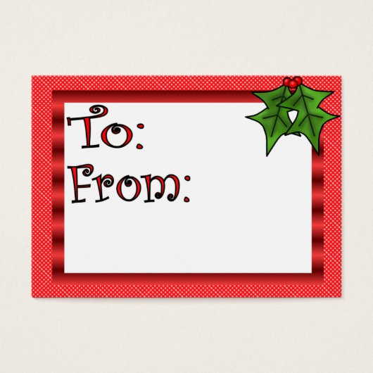 Aangepast kerstcadeau-Label Visitekaartje (Voorkant)