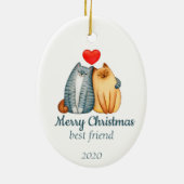 Aangepast kerstcadeautje Beste vrienden Keramisch Ornament (Achterkant)