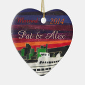 Aangepast kerstcadeautje - Eerste Kerstmis Keramisch Ornament (Rechts)