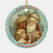 Aangepast  kerstcadeautje met cadeautjes Kind kers Keramisch Ornament (Voorkant)