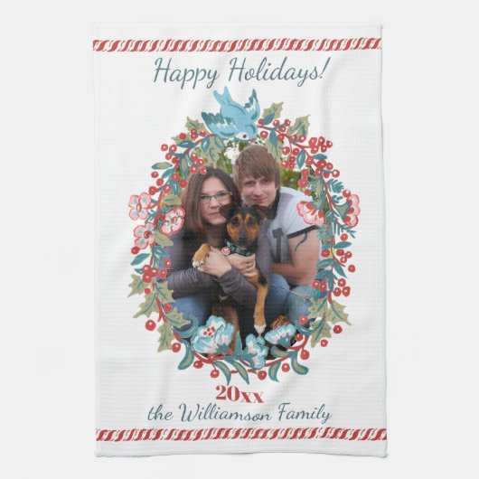Aangepast kerstcadeautje met snoepriet theedoek (Verticaal)