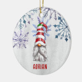 Aangepast kerstcadeautje op maat keramisch ornament (Links)