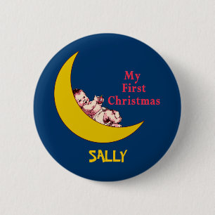 Aangepast kerstcadeautje voor baby's ronde button 5,7 cm