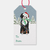 Aangepast kerstfeest Bernese Mountain Holiday Dog Cadeaulabel (Achterkant)