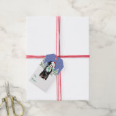 Aangepast kerstfeest Bernese Mountain Holiday Dog Cadeaulabel (Met Touw)