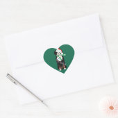 Aangepast kerstfeest Bernese Mountain Holiday Dog Hart Sticker (Envelop)