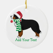 Aangepast kerstfeest Bernese Mountain Holiday Dog Keramisch Ornament (Achterkant)