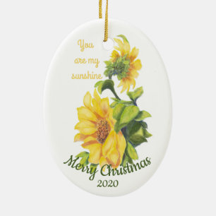 Aangepast kerstfeest Je bent mijn Sunshine Quote Keramisch Ornament